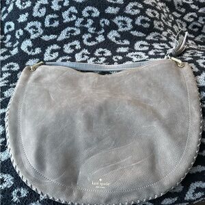 Kate Spade Gray Hobo Bag with Suede Finish